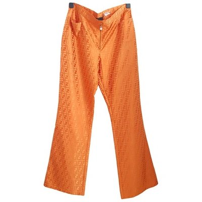Pre-owned Fendi Straight Pants In Orange
