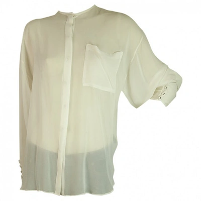 Pre-owned Isabel Benenato Silk Shirt In Ecru