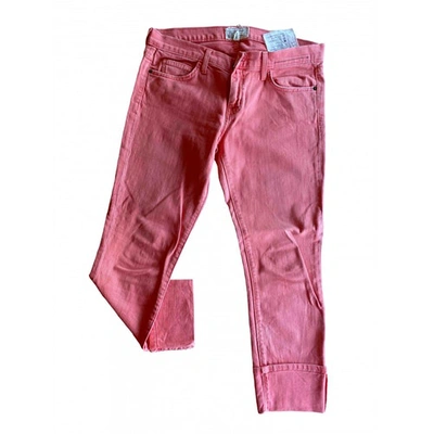 Pre-owned Current Elliott Straight Jeans In Pink