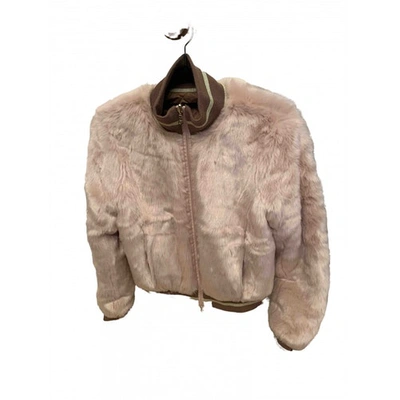 Pre-owned Patrizia Pepe Faux Fur Puffer In Pink
