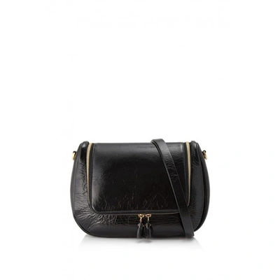 Pre-owned Anya Hindmarch Patent Leather Crossbody Bag In Black