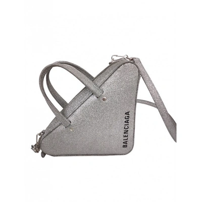 Pre-owned Balenciaga Triangle Silver Glitter Handbag