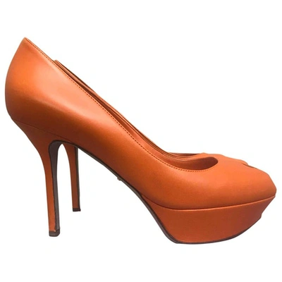 Pre-owned Sergio Rossi Leather Heels In Orange