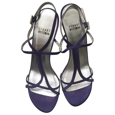 Pre-owned Stuart Weitzman Leather Sandals In Purple