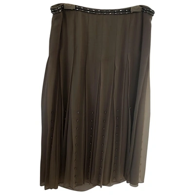 Pre-owned Chloé Silk Mid-length Skirt In Beige