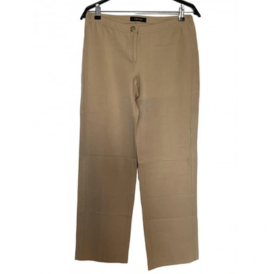 Pre-owned Versace Straight Trousers In Beige