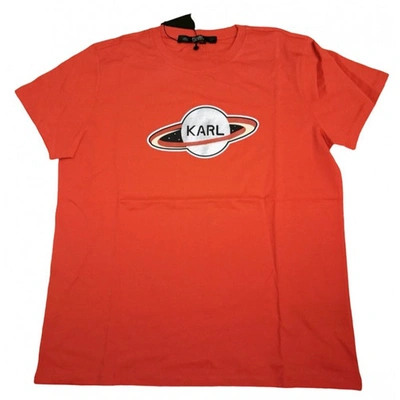Pre-owned Karl Lagerfeld Red Cotton Top