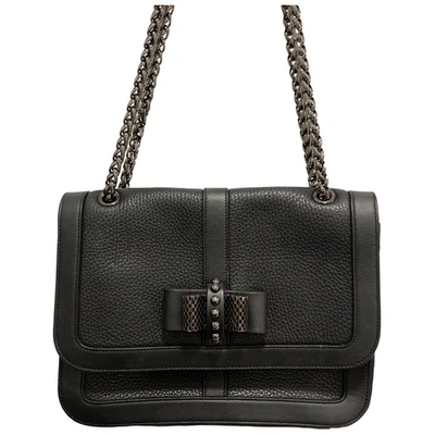 Pre-owned Christian Louboutin Sweet Charity Leather Handbag In Black