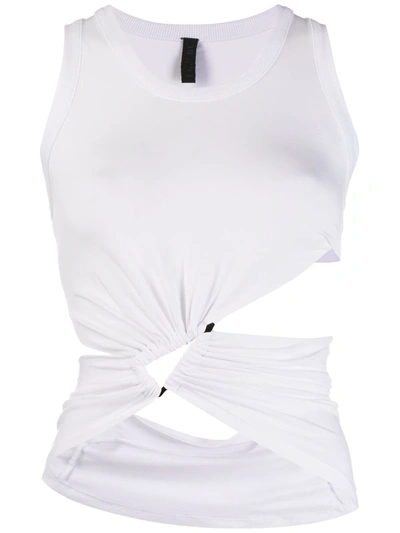 Ben Taverniti Unravel Project Cut-out Sleeveless Tank Top In White