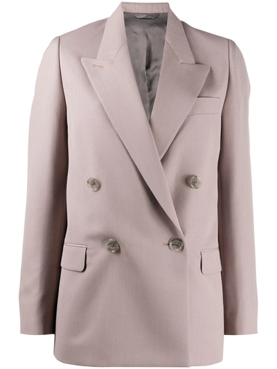 Acne Studios Double-breasted Suit Jacket Mauve Purple In Brown