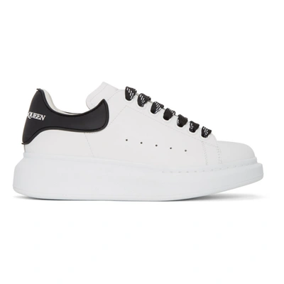 Alexander Mcqueen White Woman Oversize Trainers With Black Insert In White Black White