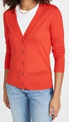 Tory Burch Simone Button-front Wool Cardigan In Red