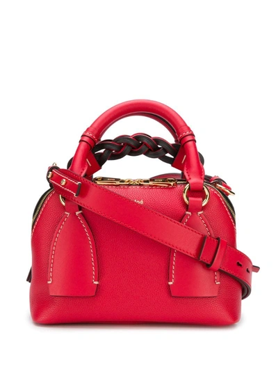 Chloé Small Daria Tote Bag In Red