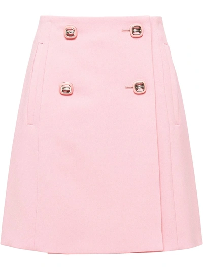 Prada Double-breasted Skirt In Pink