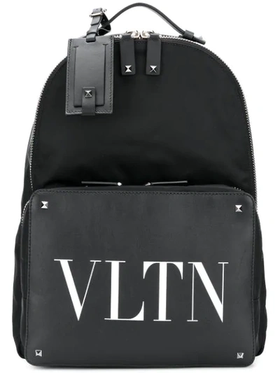 Valentino Garavani Vltn Nylon Backpack In Black