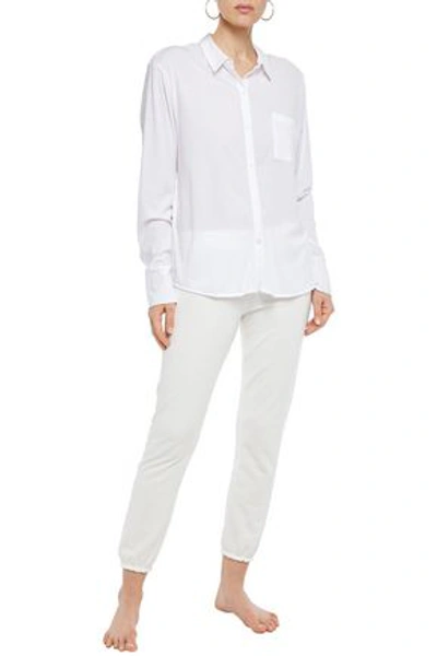 Skin Krista Pima Cotton Pajama Shirt In White
