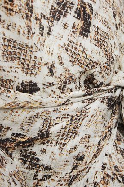 Nicholas Tie-front Leopard-print Silk-crepe Maxi Shirt Dress In Off-white