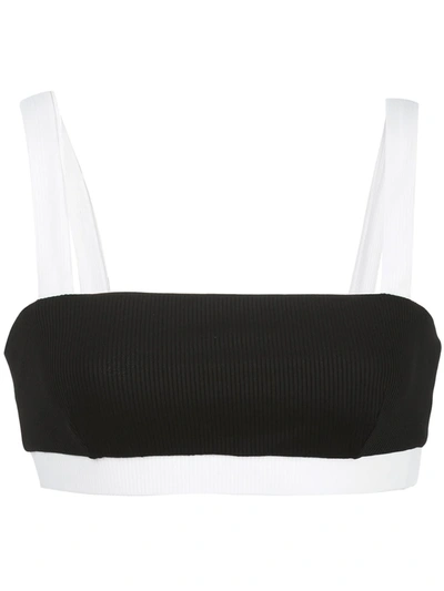 Onia Zoe Ribbed Bikini Top In Black