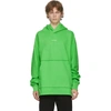 Acne Studios Logo Print Hooded Sweatshirt Bright Green