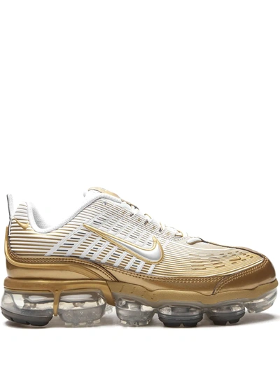 Nike Women's Air Vapormax 360 Running Sneakers From Finish Line In White,metallic Gold Black Metallic Silver