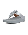 Fitflop Women's Fino Leaf Metallic Leather Toe-thongs Sandal Women's Shoes In Silver