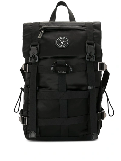 Makavelic Logo Patch Backpack In Black