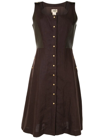 Pre-owned Hermes  Square Neck Sleeveless Dress In Brown