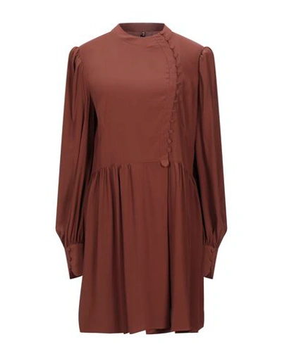 Manila Grace Short Dresses In Brown