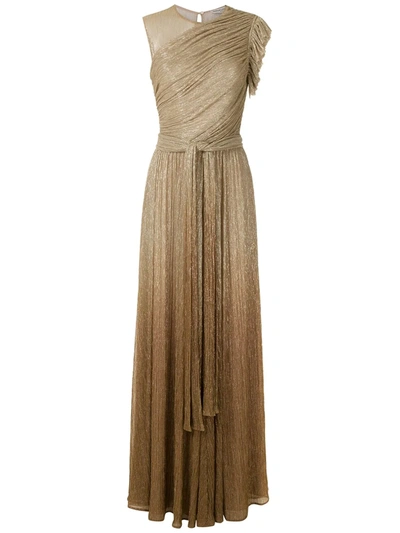 Reinaldo Lourenço Degradé-effect Long Dress In Gold