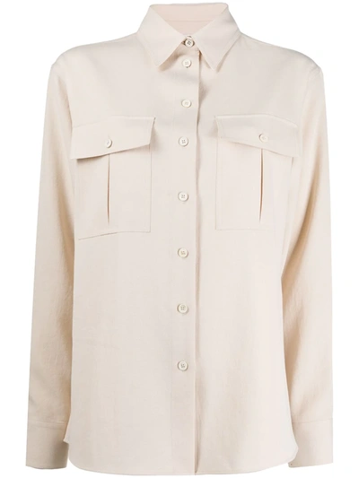 Jil Sander Chest Pocket Relaxed Fit Shirt In Neutrals