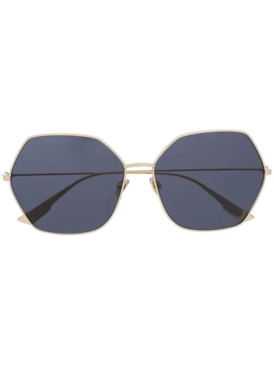 Dior Stellaire8 Angular Metal Frame Sunglasses In Gold