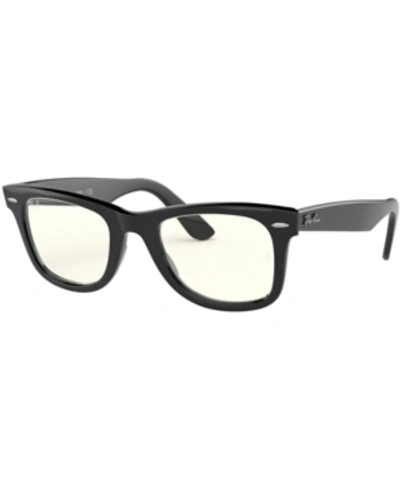 Ray Ban Sunglasses  Wayfarer Clear Evolve - Shiny Black Frame Grey Lenses 54-18 In Clear Photochromic Grey