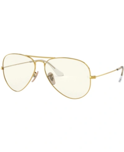 Ray Ban Unisex Evolve Photochromatic Glasses, Rb3025 In Gold / Grey