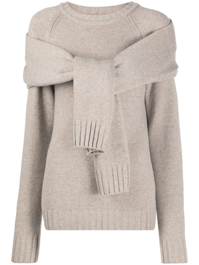 Eudon Choi Tie-front Sweater In Neutrals