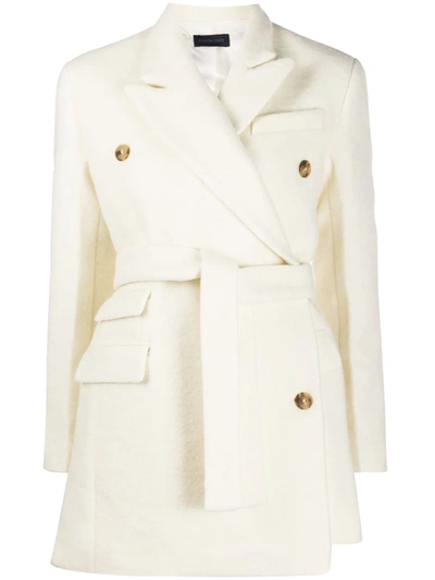 Eudon Choi Asymmetric-vent Double Breasted Coat In White