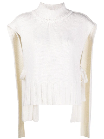 Eudon Choi Tie-side Roll Neck Sweater Vest In White