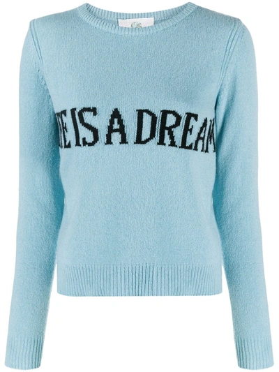 Alberta Ferretti Life Is Dream Cropped Sweater In Blue