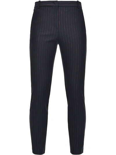 Pinko High-rise Pinstripe Skinny Trousers In Black