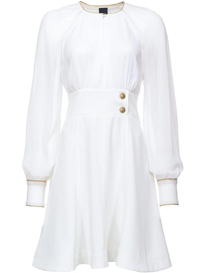 Pinko Puff-sleeve Flared Dress In White