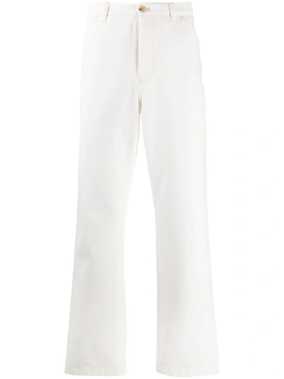 Acne Studios Aleq Cotton Straight-leg Trousers In White