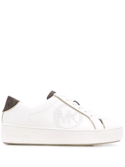 Michael Michael Kors Perforated Logo 40mm Platform Trainers In White