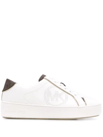 Michael Michael Kors Perforated Logo 40mm Platform Sneakers In White