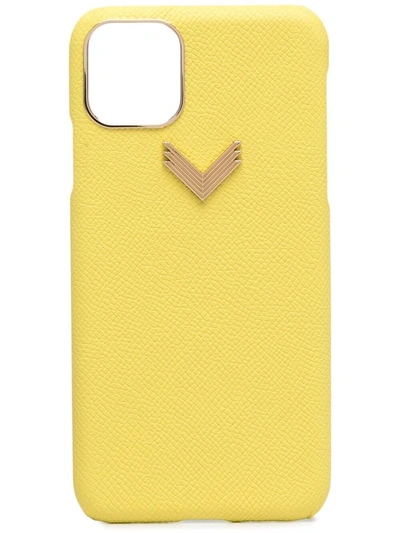 Manokhi X Velante Pebbled Leather Iphone 11 Pro Max Case In Yellow