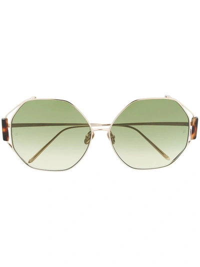 Linda Farrow Marie Oversized-frame Sunglasses In Gold