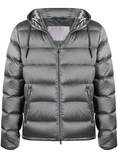 Herno Tech Fabric Padded Jacket In Grey