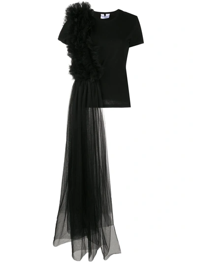 Alchemy Draped Tulle Layer T-shirt In Black