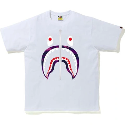 Pre-owned Bape Color Camo Shark T-shirt (ss20) White/purple