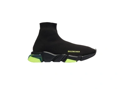 Pre-owned Balenciaga Speed Clear Sole Yellow Fluo (women's) In Black/yellow