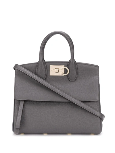 Ferragamo The Studio Small Leather Handbag In Nero