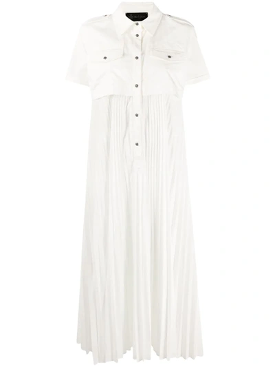 Mr & Mrs Italy Off-white Midi Dress With Pleated Skirt